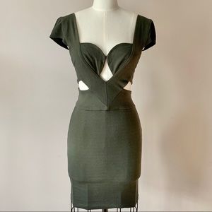 SENA Cut Out Cap Sleeve Bandage Dress